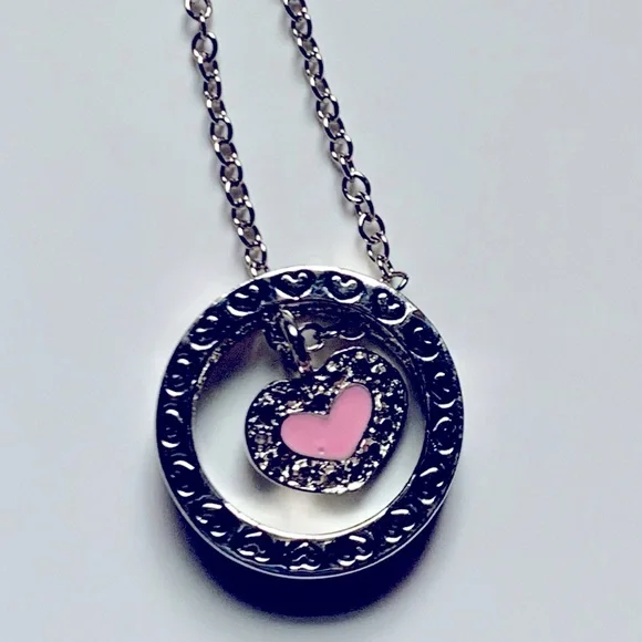 👯‍♀️ “Best Friends” Pink Heart 🩷 Necklace & Removable Ring Set by Cookie Lee - Picture 3 of 11